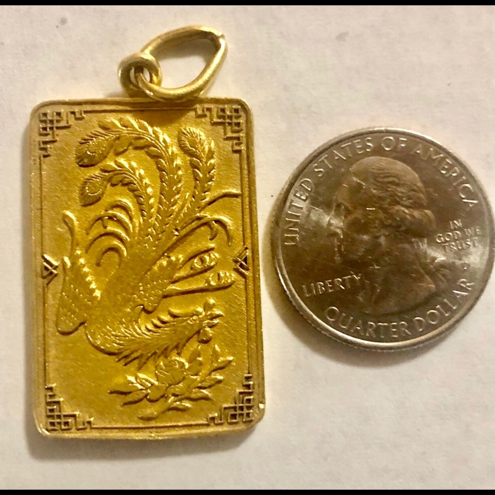RARE 1970’s 24k PURE GOLD Pendant 👍 - Picture 4 of 5